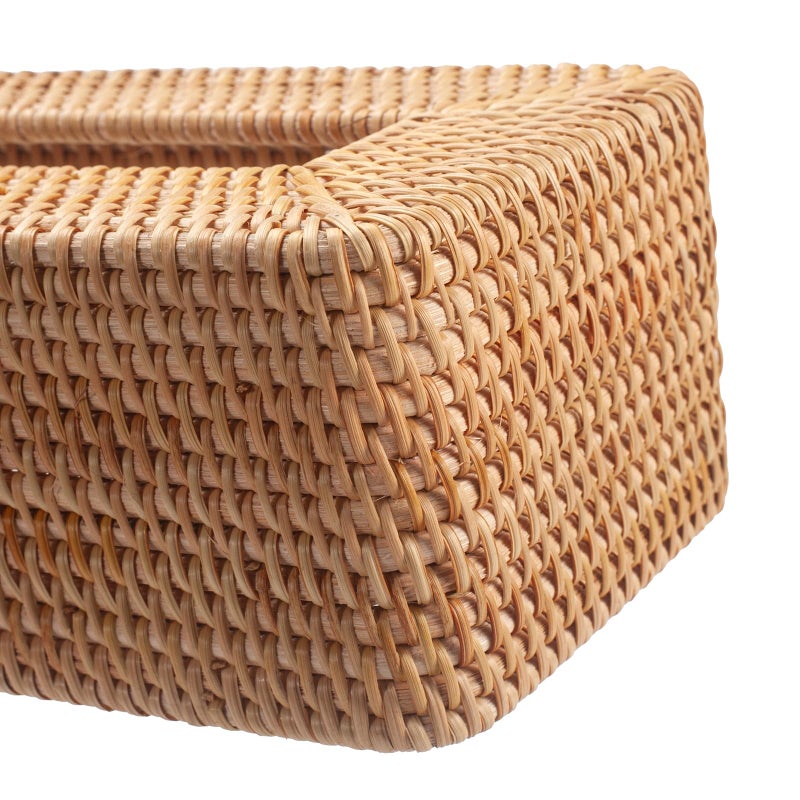 DECRAFTS Rattan Tissue Box Cover Natural Woven Facial Napkin Holder Rectangular 10 x 6.1 x 4.1 Inch (Natural) - Image 5
